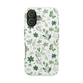 Green Floral Tough Phone Case — Durable Botanical iPhone Case